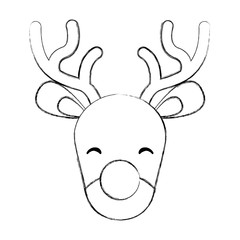 cute christmas reindeer icon vector illustration graphic design