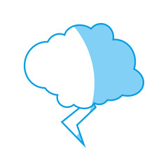 cloud and thunder icon over white background. vector illustration