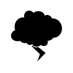cloud and thunder icon over white background. vector illustration