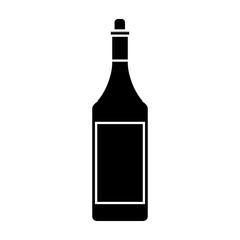 wine bottle icon over white background. vector illustration