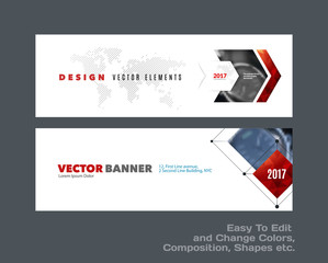Abstract vector set of modern horizontal website banners with co