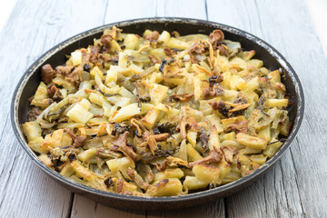 Mushrooms with roasted potatoes