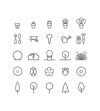pictogramme, icônes, jardin, plants nursery, jardinerie, pépinière