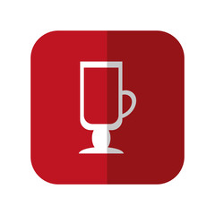 coffee drink icon over red square and white background. vector illustration