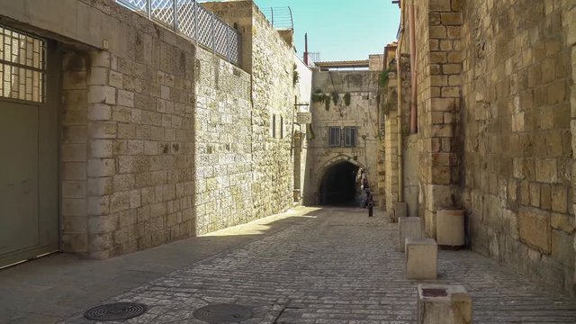 The Via Dolorosa is the narrow street inside the walled town