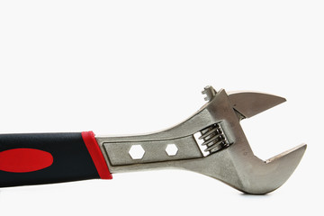 Adjustable Wrench, scroll  jaws isolated on white background