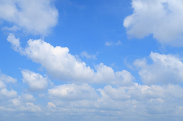 Blue sky and white cloud in sunny day, cloudscape concept with copy space