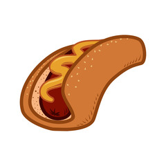 Hot dog fast food icon vector illustration graphic design