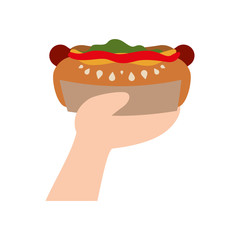 Hot dog fast food icon vector illustration graphic design