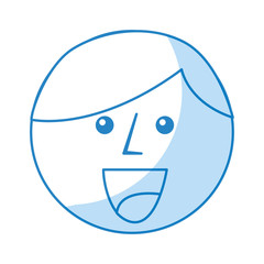 young boy avatar head character vector illustration design