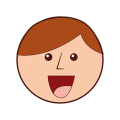 young boy avatar head character vector illustration design
