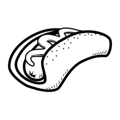 Hot dog fast food icon vector illustration graphic design