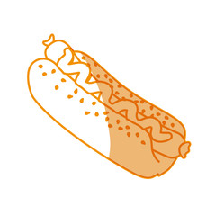 Hot dog fast food icon vector illustration graphic design