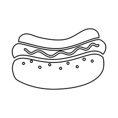 Hot dog fast food icon vector illustration graphic design