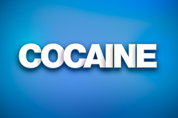 Cocaine Theme Word Art on Colorful Background