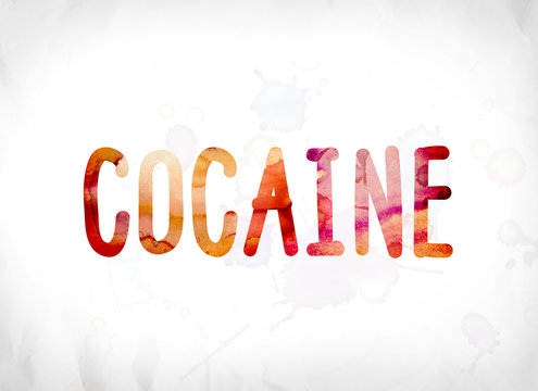 Cocaine Concept Painted Watercolor Word Art
