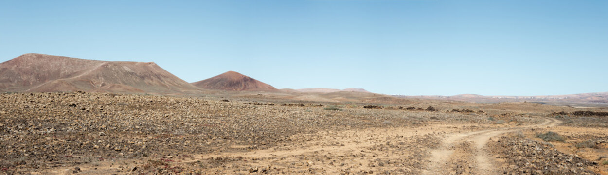 Off road track near Costa Teguise, Lanzarote, Canary islands
