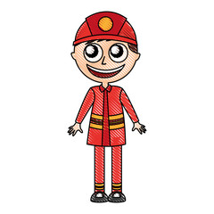 man firefighter avatar character icon vector illustration design