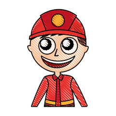 man firefighter avatar character icon vector illustration design