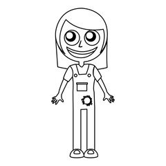 mechanic worker with overalls vector illustration design