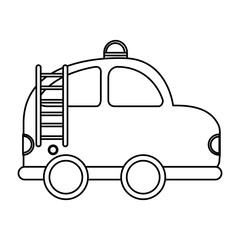firefighter car drawing icon vector illustration design