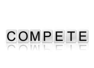 Compete Concept Tiled Word Isolated on White