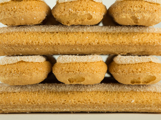 Group of ladyfingers over white background
