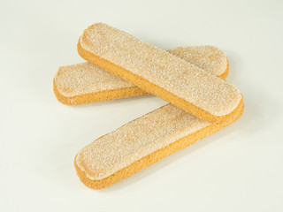 Group of ladyfingers over white background