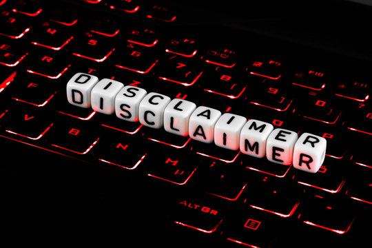 Disclaimer symbol on illuminated keyboard