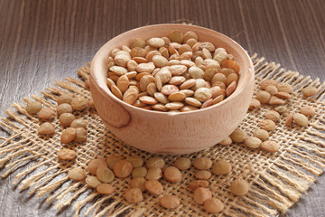 Lentils in bowl