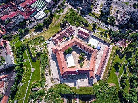 Oradea medieval fortress aerial view