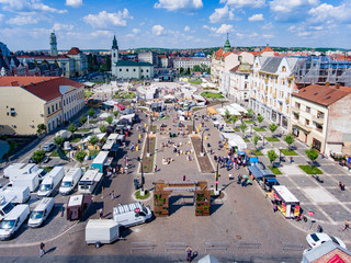 Oradea - Nagyvarad Romania city center Union Square - obrazy, fototapety, plakaty