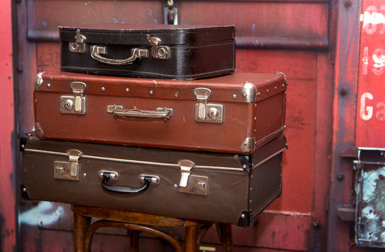 Old Vintage Grunge suitcases like Tower