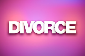 Divorce Theme Word Art on Colorful Background