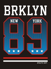 Athletic Brklyn New York Numbers 89, T shirt Graphic