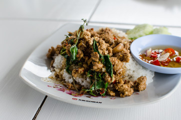 Basil Fried Chicken and fried egg