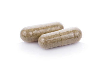 pills capsules isolated on white background