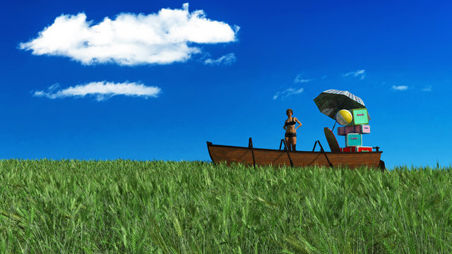 travel with boat and baggage