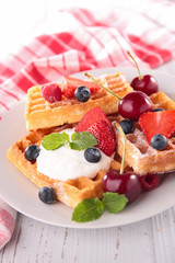 waffle with berry fruit