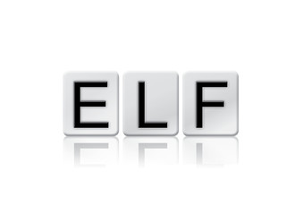 Obraz premium Elf Concept Tiled Word Isolated on White
