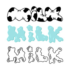 Set of milk signs. Vector illustration.