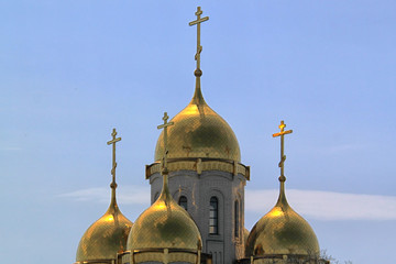 Fototapeta na wymiar Christian church in Russian style
