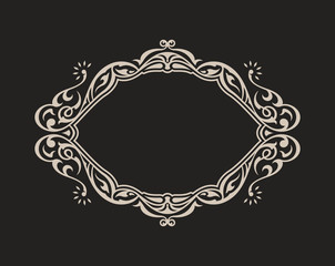 Restaurant calligraphic menu. Luxury line frame