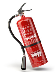 Fire extinguisher isolated on white background. - obrazy, fototapety, plakaty