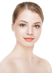 Obraz premium Beauty fashion model with natural makeup skin care