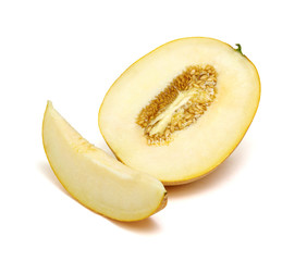 melon slices isolated on white