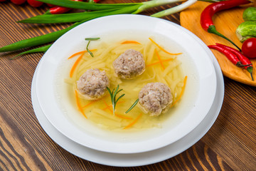 Dish with rabbit meat with vegetables