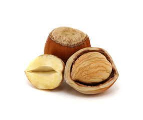 Closeup of hazelnuts