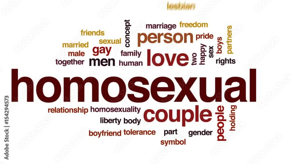 Sticker homosexual animated word cloud, text design animation.