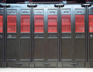Oriental Chinese wooden door
